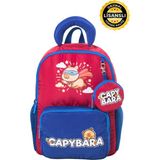 Capybara Orijinal Lisanslı Çocuk Okul / Anaokulu Çantası – Su Geçirmez, Hafif, Ön Cepli, Canlı Renk - 34x24x10 - Kırmızı - Saks Mavisi