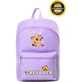 Capybara Orijinal Lisanslı Çocuk Okul Çantası – Su Geçirmez, Hafif, Ön Cepli, Canlı Renkli - 40x28x12,5 - Lila