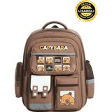 Capybara Orijinal Lisanslı Okul Çantası – Fonksiyonel, Su Geçirmez, Cepli, Erkek/kız Çocuk Çantası K - Kahve