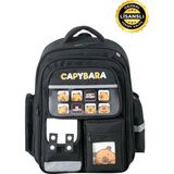Capybara Orijinal Lisanslı Okul Çantası – Fonksiyonel, Su Geçirmez, Cepli, Erkek/kız Çocuk Çantası S - Siyah