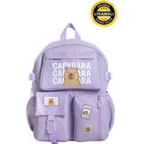 Capybara Orijinal Lisanslı Okul Çantası – Sevimli Tasarım, Su Geçirmez, Cepli Erkek/kız Çocuk Çanta - 41x29x12 - Lila