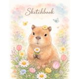 Capybara Sketchbook: Cute Watercolor Animal Pink Cover | Pastel Aesthetic Drawing Notebook | 8.5x11 Blank Sketch Pad for Kids, Teens & Adults: Soft ... for Drawing, Doodling & Creative Practice
