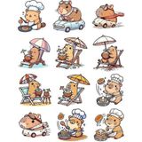 Capybara Sticker Telefon Laptop Notebook Tablet Defter Matara Stiker Etiket ST1743