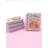 Capybara Tavşan Ayı Cırtlı Cep Boy Mini Not Defteri (7x8 cm) - Beyaz