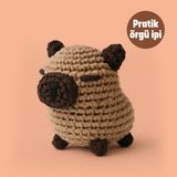 Capybara Tığ Kiti Yeni Başlayanlar Için Videolu Amigurumi Örgü Oyuncak Seti- Pratik Örgü Ip - Penguen