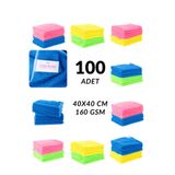 CAQA HOME 100'lü Paket Karışık Renk 40x40 Cm Mikrofiber Mutfak Ve Genel Temizlik Bezi, Toptan Fiyatına