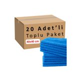 CAQA HOME 20'li Mavi 40x40 Cm Mikrofiber Mutfak Ve Genel Temizlik Bezi, Mikro Fiber Bez - Cam, Araba