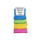 CAQA HOME 4-Adet Mikrofiber Bez Temizlik Bezi Büyük Boy 50x70cm - İz Bırakmayan Baklava Doku Cam ve Çok Amaçlı Mikro Fiber Bez