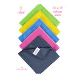 CAQA HOME 5-Adet Mikrofiber Bez Temizlik Bezi 40x40cm - İz Bırakmayan Baklava Dokulu Cam ve Çok Amaçlı Mikro Fiber Bez