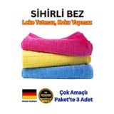 CAQA HOME Mikrofiber Temizlik Bezi, Paket 3'lü, 40x40cm, İz Bırakmayan Ultra Emici Cam ve Temizlik Bezi, Sihirli Bez Leke Tutmaz Koku Yapmaz İz Bırakmaz