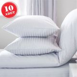 Caqqa 10 Adet Çizgili Saten Yastık Kılıfı 50 X 70 Cm