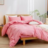 Caqqa Candy Pembe Çift Kişilik Nevresim Takımı Çarşafı Lastikli - 160 x 200 cm