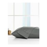 CAQQA Çizgili Saten 2 adet 50x70 cm Silver Antrasit Yastık Kılıfı