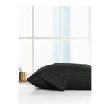 CAQQA Çizgili Saten 2 adet 50x70 cm Silver Siyah Yastık Kılıfı