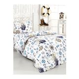 CAQQA Denizci 4 Parça Tek Kişilik Çarşafı Lastikli Nevresim Takımı Çocuk | Genç