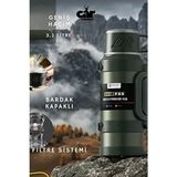Car Termos Safe 3.2 Litre Dağcı Termos Çelik Malzeme ile 24 Saat Sıcak Tutma Süresine Sahip Haki - 3 lt