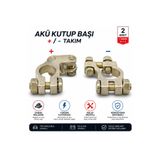 Car19 Akü Kutup Başı Seti Zamak (+ ) (-) Set Kutup başı Takım