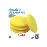CarAda Mikrofiber Wax Pedi, Pasta Cila ve Torpido Parlatma, Temizleme Aplikatörü 3 Adet