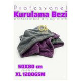 CarAda Twisted Pile Oto Kurulama Ve Temizlik Havlusu gri/mor 1200 Gsm / 50cmx80cm