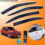 Caraks Clio 4 Hb Mügen Cam Rüzgarlığı Abs Nikelaj Krom Cam Rüzgarlığı 2012-2019 + Ebrayn Lastik Parlatıcı