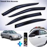 Caraks Hyundai Elantra Mügen Cam Rüzgarlığı Abs Krom Nikelajlı Cam Rüzgarlığı 1996-2001 Arası 4 Lü Set+ Lastik Parlatıcı