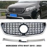 Caraks Mercedes Vito W447 Spor Ön Panjur Izgaralı Piano Black & Krom Şeritli 2015 Sonrası 1. Kalite -Caraks