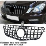 Caraks Mercedes W212 Gtr E Serisi Spor Ön Panjur Izgaralı Piano Black & Krom Şeritli 2009-2013 1. Kalite