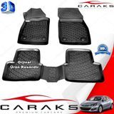 Caraks Opel Astra J Sedan 2012-2018 Arası Siyah 4 Parça 3D Havuzlu Paspas