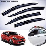 Caraks Renault Clio 4 Hb Mügen Cam Rüzgarlığı Abs Krom Nikelajlı Cam Rüzgarlığı 2012-2019 Arası 4 Lü Set