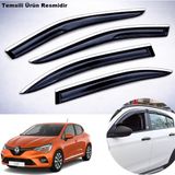 Caraks Renault Clio 5 Hb Mügen Cam Rüzgarlığı Abs Krom Nikelajlı Cam Rüzgarlığı 2020 Sonrası 4 Lü Set