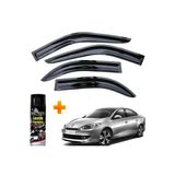 Caraks Renault Fluence Mügen Cam Rüzgarlığı 2010 - 2020 Arası 4 Lü Takım +500ML Lastik Parlatıcı