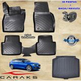 Caraks Skoda Scala 2020 Sonrası Siyah 3D Bagaj Havuzu + Havuzlu Paspas