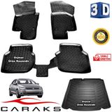 Caraks VW Jetta Cepsiz 2011-2015 Arası 3D Bagaj Havuzu ve Havuzlu Paspas