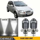 Caralp Chevrolet Kalos 2003-2007 Uyumlu Mercekli Far Ampulü LED Xenon Beyaz Renk Far Şimşek Etkili Csp LED Lamba Uzun Kısa 2 Adet Takım