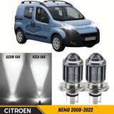 Caralp Citroen Nemo 2008-2022 Uyumlu Mercekli Far Ampulü LED Xenon Beyaz Renk Far Şimşek Etkili Csp LED Lamba Uzun Kısa 2 Adet Takım