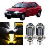 Caralp Dacia Logan 2009-2020 Uyumlu Mercekli Far Ampulü LED Xenon Çift Renk Sarı-Beyaz Far Şimşek Etkili Csp LED Lamba Uzun Kısa 2 Adet Takım - Sarı - Beyaz