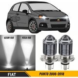 Caralp Fiat Punto 2006-2018 Uyumlu Mercekli Far Ampulü LED Xenon Beyaz Renk Far Şimşek Etkili Csp LED Lamba Uzun Kısa 2 Adet Takım