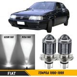Caralp Fiat Tempra 1990-1999 Uyumlu Mercekli Far Ampulü LED Xenon Beyaz Renk Far Şimşek Etkili Csp LED Lamba Uzun Kısa 2 Adet Takım