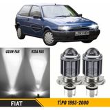 Caralp Fiat Tipo 1993-2000 Uyumlu Mercekli Far Ampulü LED Xenon Beyaz Renk Far Şimşek Etkili Csp LED Lamba Uzun Kısa 2 Adet Takım