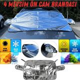 Caralp Her Araca Uygun Ön Cam Brandası Aynalara Geçme Çadır Araç Camı Buzlanma Önleyici ve Koruyucu Branda Cam Üstü Kar Örtüsü Buz Brandası Güneş Önleyici Su Geçirmez 155 x 90 cm