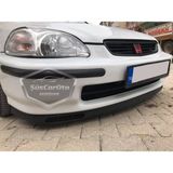 Caralp Honda Civic Ies Ek Ej 1996-2000 Uyumlu Üniversal Laguna Lip Esnek Ön Lip 2 Parça Tampon Altı Dil Karlık Ön Ek - Siyah