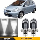 Caralp Honda Jazz 2001-2008 Uyumlu Mercekli Far Ampulü LED Xenon Beyaz Renk Far Şimşek Etkili Csp LED Lamba Uzun Kısa 2 Adet Takım