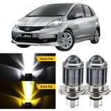 Caralp Honda Jazz 2009-2019 Uyumlu Mercekli Far Ampulü LED Xenon Çift Renk Sarı-Beyaz Far Şimşek Etkili Csp LED Lamba Uzun Kısa 2 Adet Takım - Sarı - Beyaz