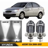 Caralp Hyundai Accent Era 2006-2012 Uyumlu Mercekli Far Ampulü LED Xenon Beyaz Renk Far Şimşek Etkili Csp LED Lamba Uzun Kısa 2 Adet Takım