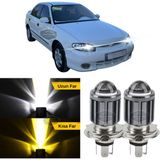 Caralp Hyundai Accent Yumurta Kasa 1995-2000 Uyumlu Mercekli Far Ampulü LED Xenon Çift Renk Sarı-Beyaz Far Şimşek Etkili Csp LED Lamba Uzun Kısa 2 Adet Takım - Sarı - Beyaz