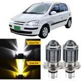 Caralp Hyundai Getz 2002–2011 Uyumlu Mercekli Far Ampulü LED Xenon Çift Renk Sarı-Beyaz Far Şimşek Etkili Csp LED Lamba Uzun Kısa 2 Adet Takım - Sarı - Beyaz