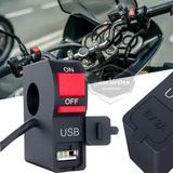Caralp Motosiklet Atv Elektrikli Bisiklet Jetski 12V Açma Kapama Düğmesi Butonu Far Anahtarı USB Şarj Soketi Su Geçirmez 22 mm Gidon Montaj Çok Fonksiyonlu USB Şarj Cihazı