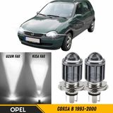 Caralp Opel Corsa B 1993-2000 Uyumlu Mercekli Far Ampulü LED Xenon Beyaz Renk Far Şimşek Etkili Csp LED Lamba Uzun Kısa 2 Adet Takım
