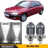 Caralp Peugeot 306 1993-2002 Uyumlu Mercekli Far Ampulü LED Xenon Beyaz Renk Far Şimşek Etkili Csp LED Lamba Uzun Kısa 2 Adet Takım