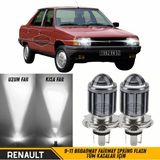 Caralp Renault 9-11 Broadway Fairway Spring Flash Tüm Kasalar Için Uyumlu Mercekli Far Ampulü LED Xenon Beyaz Renk Far Şimşek Etkili Csp LED Lamba Uzun Kısa 2 Adet Takım